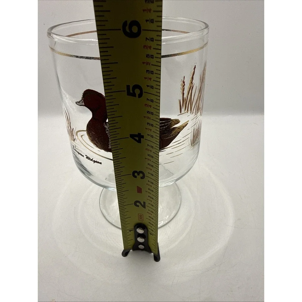 Culver European Widgon Duck  Collection Glass Gold Accents Large Brandy Snifter